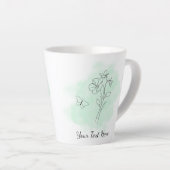 Personalized Modern Green Watercolor Coffee Mug カフェラテマグ (右アングル)