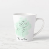 Personalized Modern Green Watercolor Coffee Mug カフェラテマグ (右)