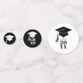Personalized Modern Hat and Tassel Graduation コンフェッティ (正面)