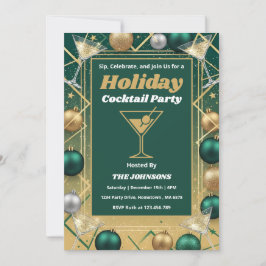 Personalized Modern Holiday Cocktail Party 招待状