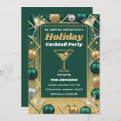 Personalized Modern Holiday Cocktail Party 招待状 (正面/裏面)