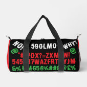 Personalized modern letters Red Black Green Teens ダッフルバッグ (正面)