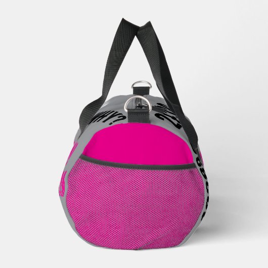 Personalized modern letters Teens Pink grey ダッフルバッグ (右)