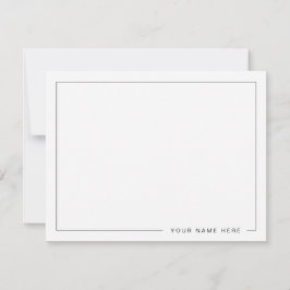 Personalized Modern Light Gray Flat Note Card ノートカード