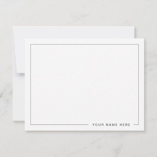 Personalized Modern Light Gray Flat Note Card ノートカード (正面)