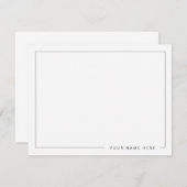 Personalized Modern Light Gray Flat Note Card ノートカード (正面/裏面)