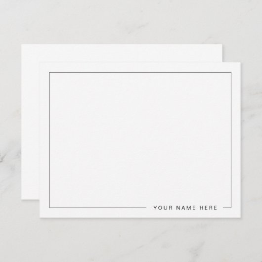 Personalized Modern Light Gray Flat Note Card ノートカード (正面/裏面)