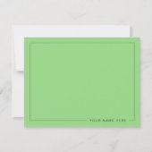 Personalized Modern Light Green Flat Note Card ノートカード (正面)