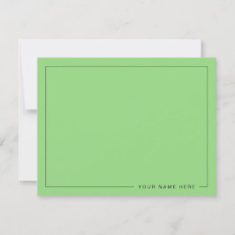 Personalized Modern Light Green Flat Note Card ノートカード