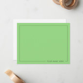 Personalized Modern Light Green Flat Note Card ノートカード (正面/裏面インサイチュ)