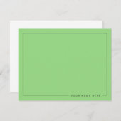 Personalized Modern Light Green Flat Note Card ノートカード (正面/裏面)