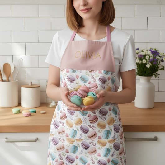 Personalized Modern Macaroon Desserts エプロン