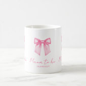 Personalized Modern Mama To Be Pink Bow Mug コーヒーマグカップ (中央)