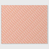 Personalized Modern Merry Christmas Peach Colour ラッピングペーパー (フラット)