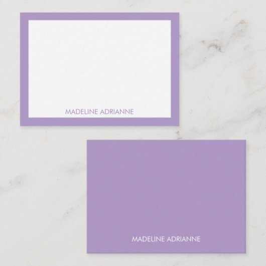 Personalized Modern Minimal Lavender Name  ノートカード (正面/裏面)