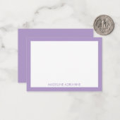 Personalized Modern Minimal Lavender Name  ノートカード (正面/裏面インサイチュ)