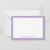 Personalized Modern Minimal Lavender Name  ノートカード (正面)
