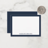 Personalized Modern Minimal Navy Name  ノートカード (正面/裏面インサイチュ)