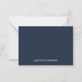 Personalized Modern Minimal Navy Name  ノートカード (裏面)