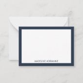 Personalized Modern Minimal Navy Name  ノートカード (正面)