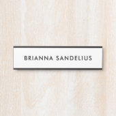 Personalized modern minimalist black script name サインプレート (正面)