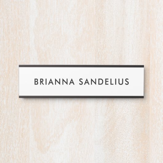 Personalized modern minimalist black script name サインプレート (正面)