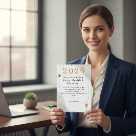 Personalized Modern Minimalist Business New Year  シーズンカード