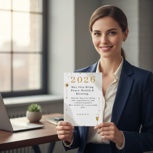 Personalized Modern Minimalist Business New Year  シーズンカード