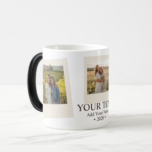 Personalized, Modern, Minimalist, Fun Photo モーフィングマグカップ (正面左)
