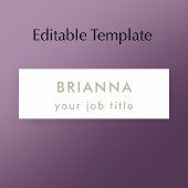 Personalized modern minimalist sage green beauty 名札