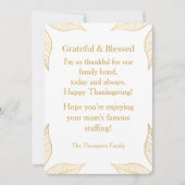 Personalized Modern Minimalist Thanksgiving シーズンカード (正面)