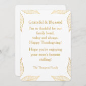 Personalized Modern Minimalist Thanksgiving シーズンカード (正面/裏面)