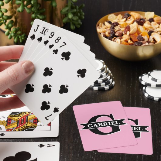 Personalized Modern Monogram Name Poker Cards トランプ (インサイチュ)