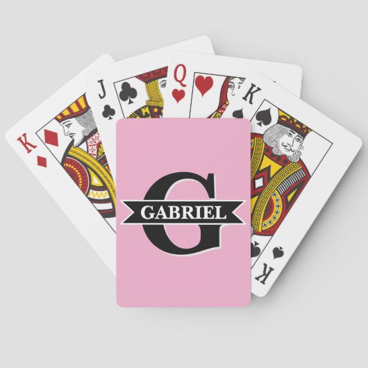 Personalized Modern Monogram Name Poker Cards トランプ (裏面)