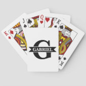 Personalized Modern Monogram Name Poker Cards トランプ (裏面)