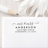 Personalized Modern Mr and Mrs Family Last Name  ラベル (インサイチュ)