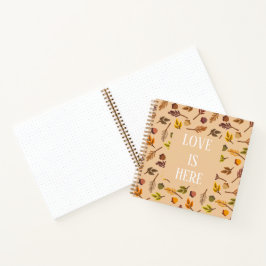 Personalized modern natural autumn brown beige art ノートブック