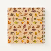 Personalized modern natural autumn brown beige art ノートブック (裏面)