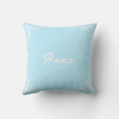Personalized Modern Pastel Blue Typography Name クッション (裏面)
