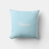 Personalized Modern Pastel Blue Typography Name クッション (正面)