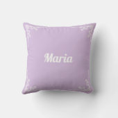 Personalized Modern Pastel Purple Typography Name クッション (裏面)