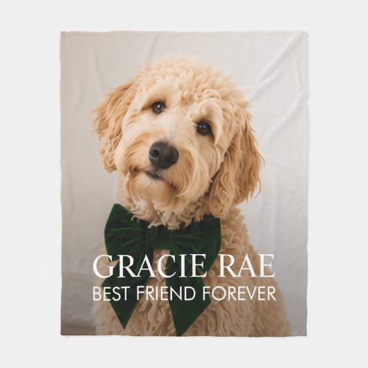 Personalized Modern Pet Dog Photo フリースブランケット (正面)