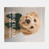 Personalized Modern Pet Dog Photo フリースブランケット (正面(横))