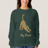 Personalized Modern Pet Humor Classy Green Cat Mom スウェットシャツ (正面)