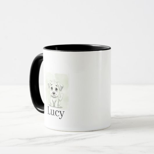 Personalized Modern Pet Mug With Minimal Typograph マグカップ (正面左)
