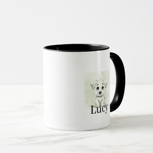 Personalized Modern Pet Mug With Minimal Typograph マグカップ (正面右)
