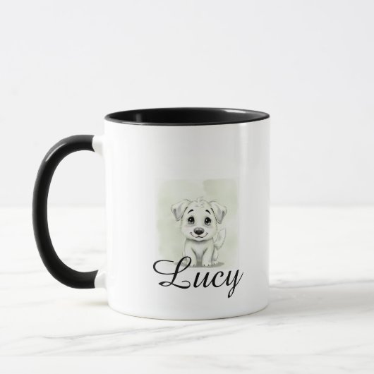 Personalized Modern Pet Mug With Minimal Typograph マグカップ (左)