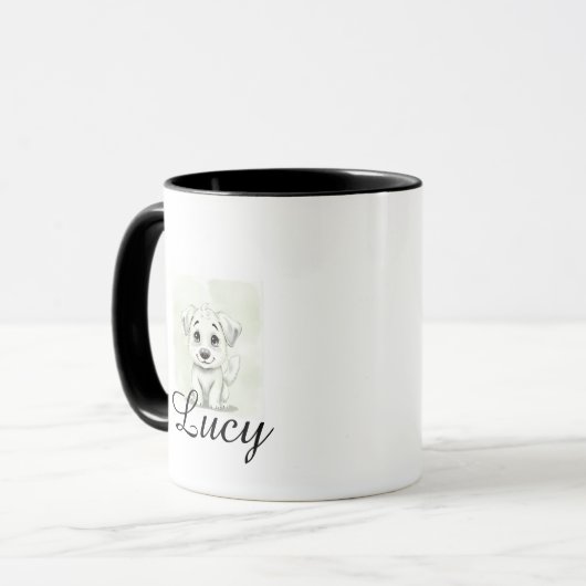 Personalized Modern Pet Mug With Minimal Typograph マグカップ (正面左)