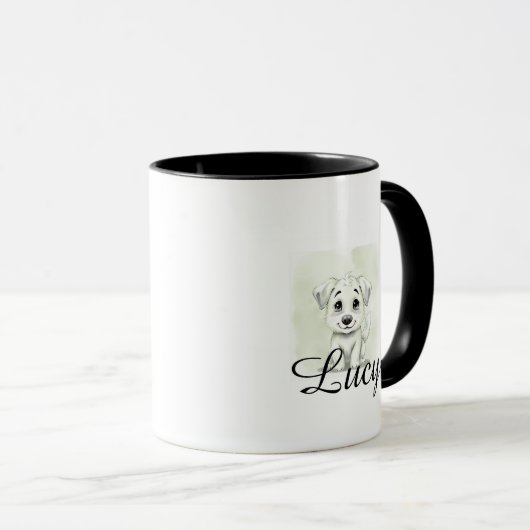 Personalized Modern Pet Mug With Minimal Typograph マグカップ (正面右)