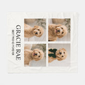 Personalized Modern Pet Photo Collage フリースブランケット (正面(横))